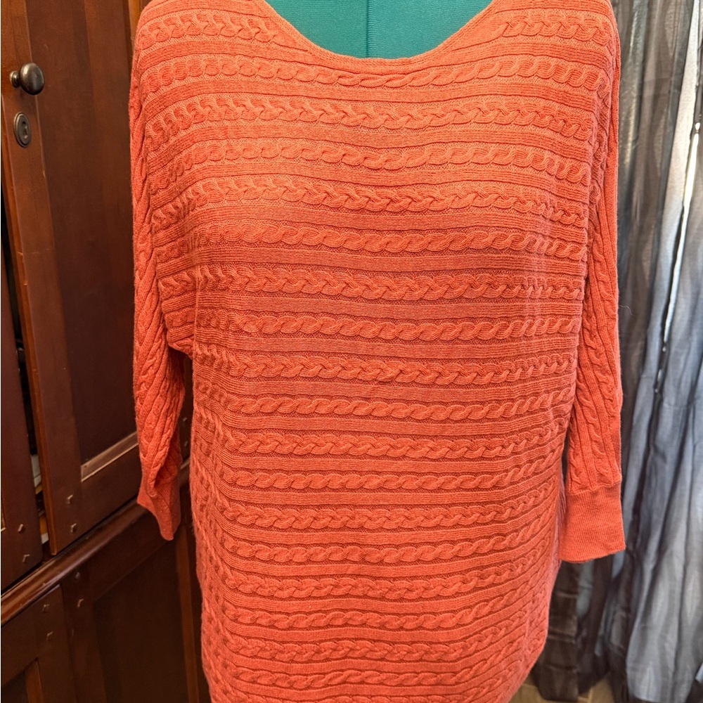 Market & Spruce Off-the-Shoulder Sweater - Orange